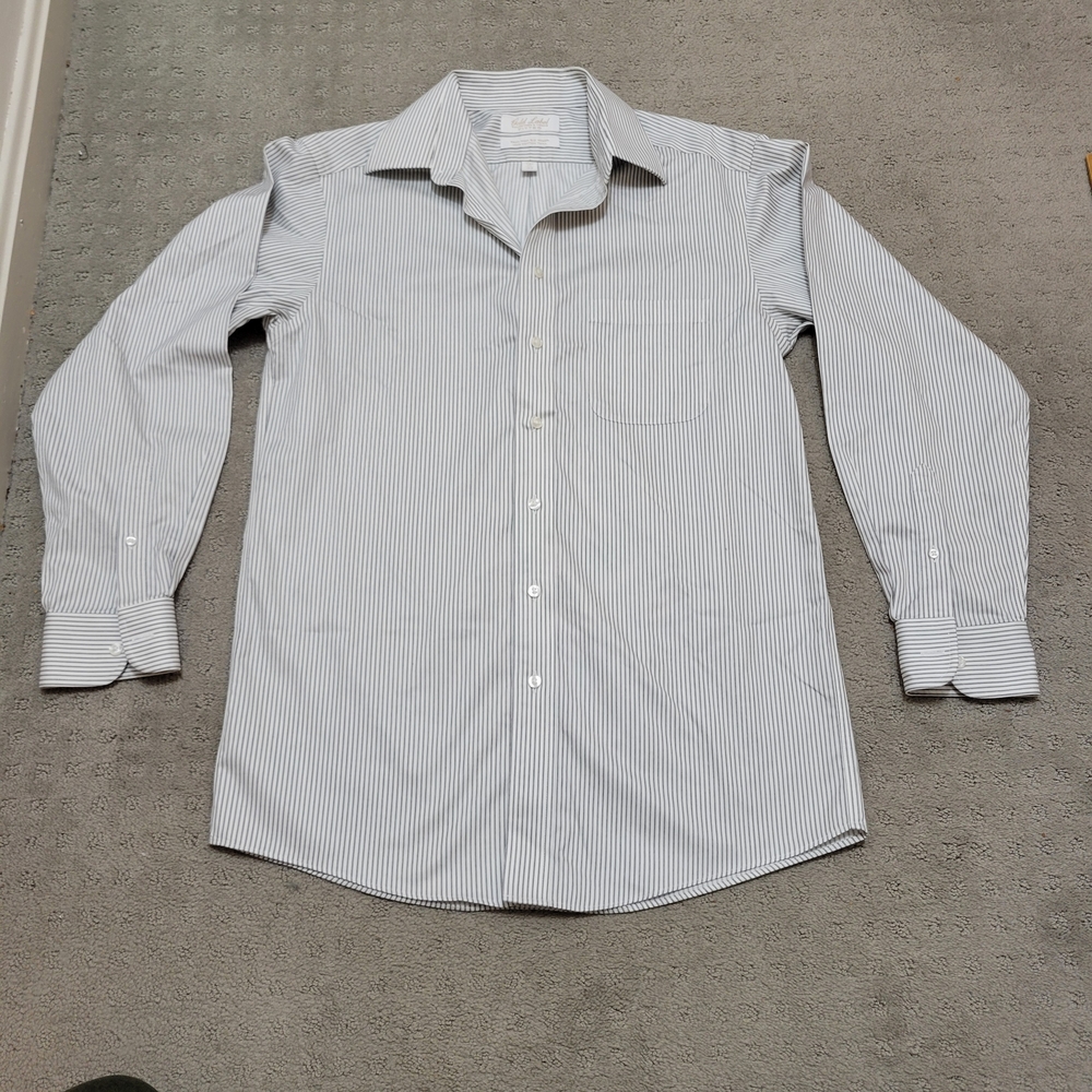 Roundtree & Yorke Blue Striped Dress Shirt